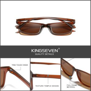KINGSEVEN Men's Glasses Polarized Steampunk Round Sunglasses Men Retro Women Sun Glasses For Men Vintage Style - 2