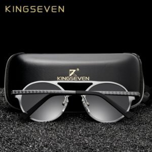 KINGSEVEN Retro Vintage Aluminum Polarized Sunglasses Steampunk Sun Glasses Men Women Fashion Eyewear Shades - 2