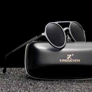 KINGSEVEN Retro Vintage Aluminum Polarized Sunglasses Steampunk Sun Glasses Men Women Fashion Eyewear Shades