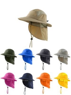 Upf 50 & Boys Summer Sun Hat With Neck Flap Beach Kids Safari
